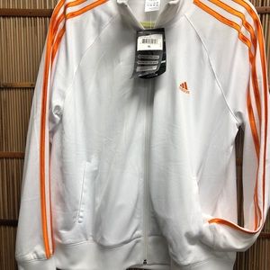 Adidas White with orange stripes adidas jacket